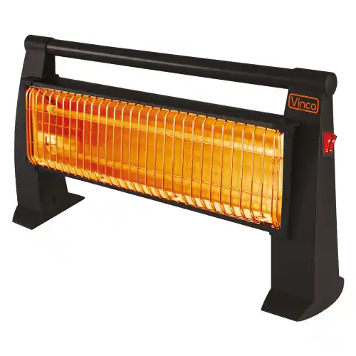 Vinco stufa stufetta al quarzo da pavimento 1200W nero regolabile antiribaltamento Uitverkoop