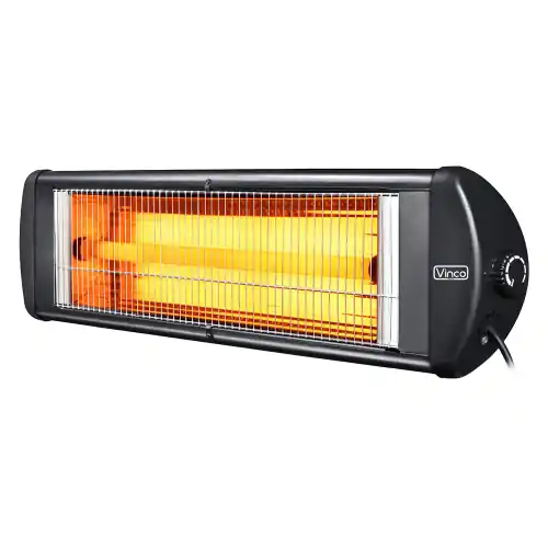 Koop Vandaag Vinco stufa stufetta infrarossi a parete per interno esterno 2500w IP55 nero riscaldamento calore