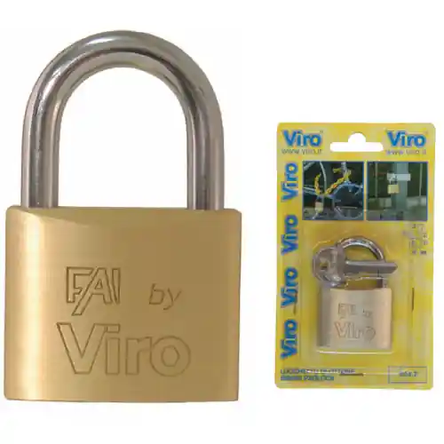 Viro Fai art 550 lucchetto rettangolare 16 mm con arco in acciaio 2 chiavi Exclusieve Aanbieding