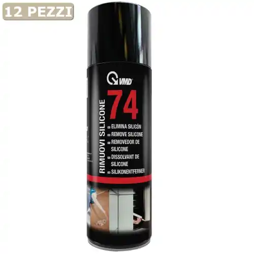 Gereduceerde Prijs VMD 74 scatola 12 bombolette spray rimuovi silicone 400 ml solvente incolore per tutti i materiali