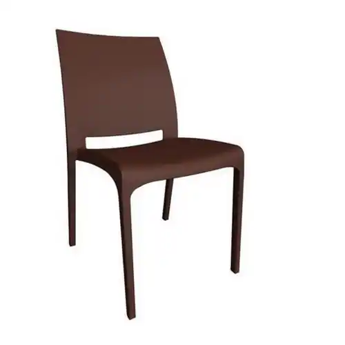 Beste Prijs Volga sedia impilabile in polipropilene moderna ed elegante cm 46x54x80 h per interno ed esterno (Marrone Choco)