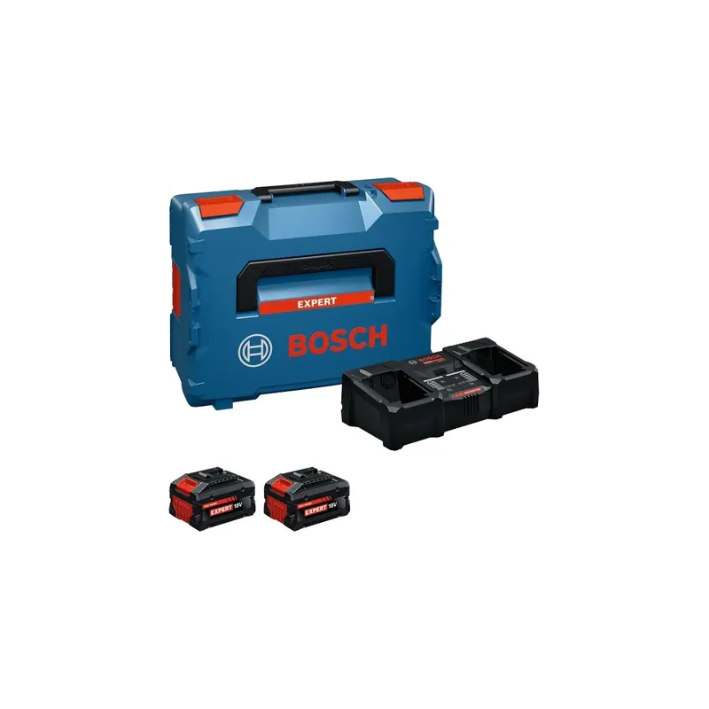 Starter set 8 ah bosch expert - 2 batterie+box - + caricatore doppio Exclusieve Aanbieding