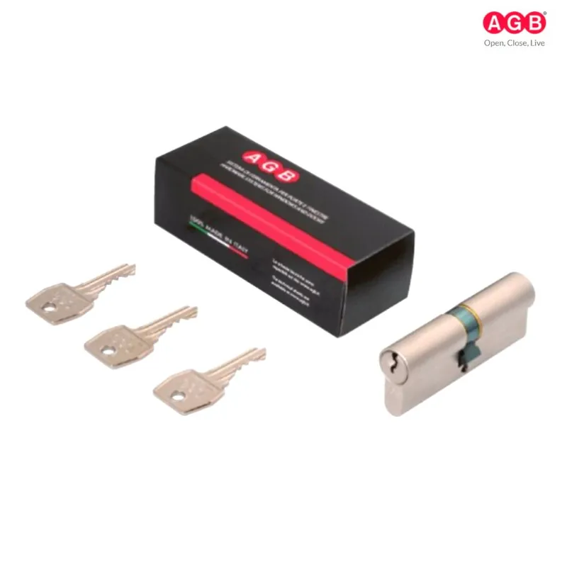 CILINDRO AGB MODELLO 600 IN OTTONE NICHELATO CON 3 CHIAVI Veilige Betaling