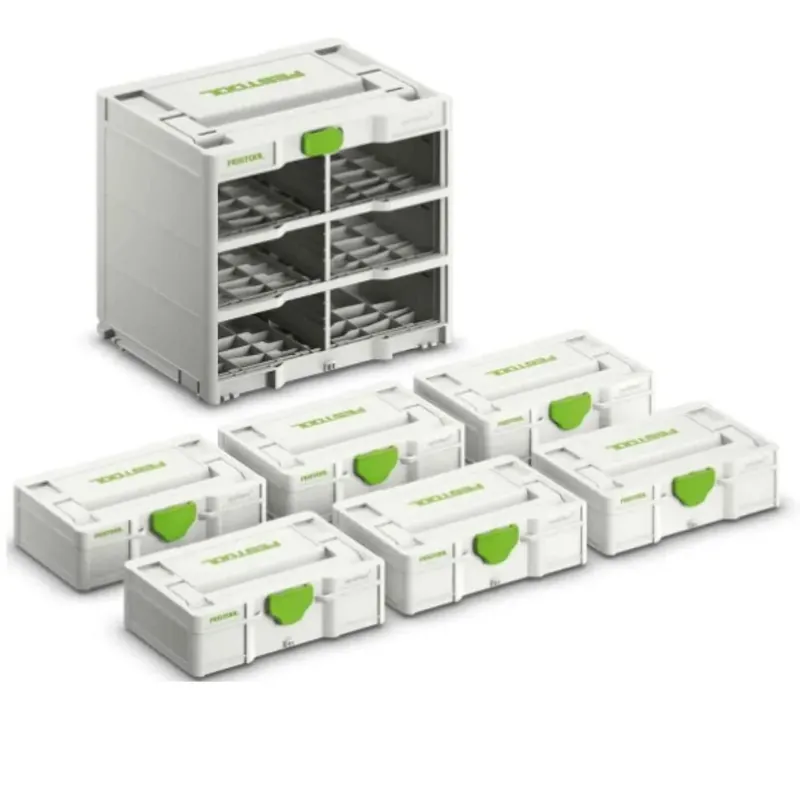 SYSTAINER FESTOOL SYS3-RK/6 M 337 con 6 MINI-SYS Beperkt Aanbod