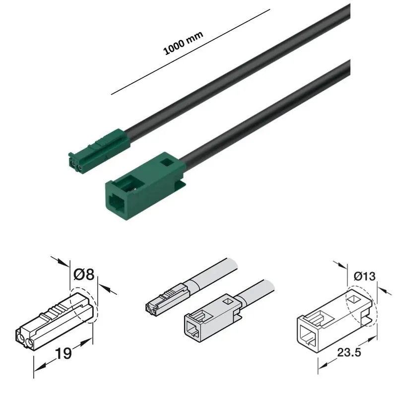 CAVO DI PROLUNGA HAFELE LOOX5 24V PER LAMPADE MONOCROMATICHE MM.1000 833.95.718 Veilige Betaling
