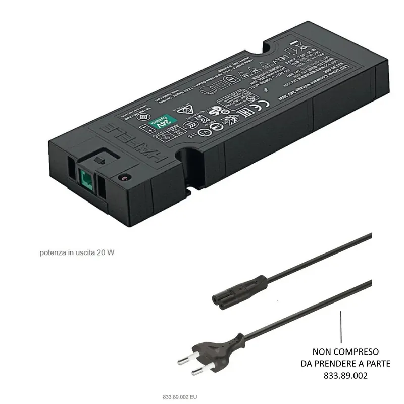 DRIVER PER LED 24Volt 20Watt HAFELE LOOX5 SENZA CAVO E SPINA EU 833.95.009 Beperkte Voorraad