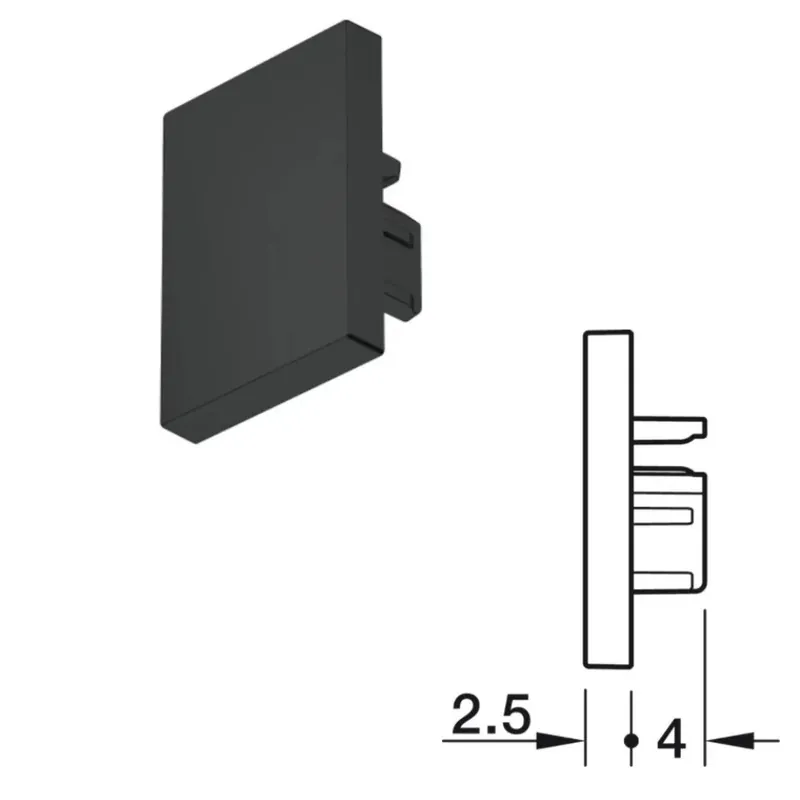 TAPPO TERMINALE PER PROFILO LED HAFELE LOOX5 2103 COLORE NERO OPACO 833.95.781 Weekendaanbieding