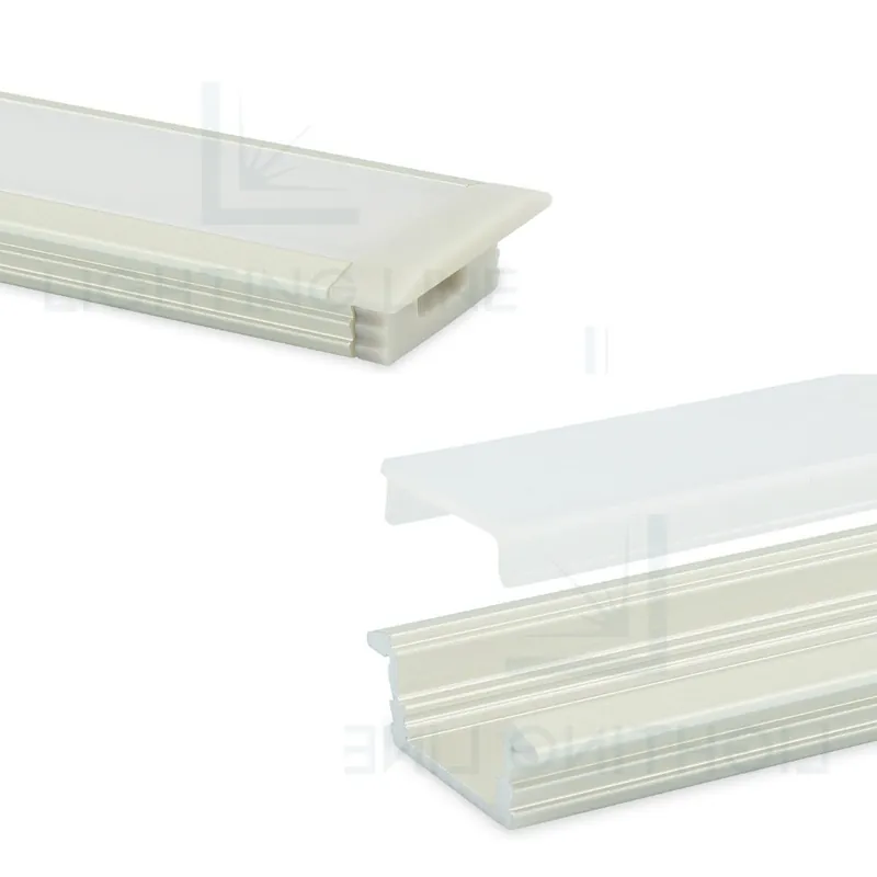 Premium PROFILO PER LED DA INCASSO VERNICIATO BIANCO CON COPERTURA OPACA BARRA 3,0 MT