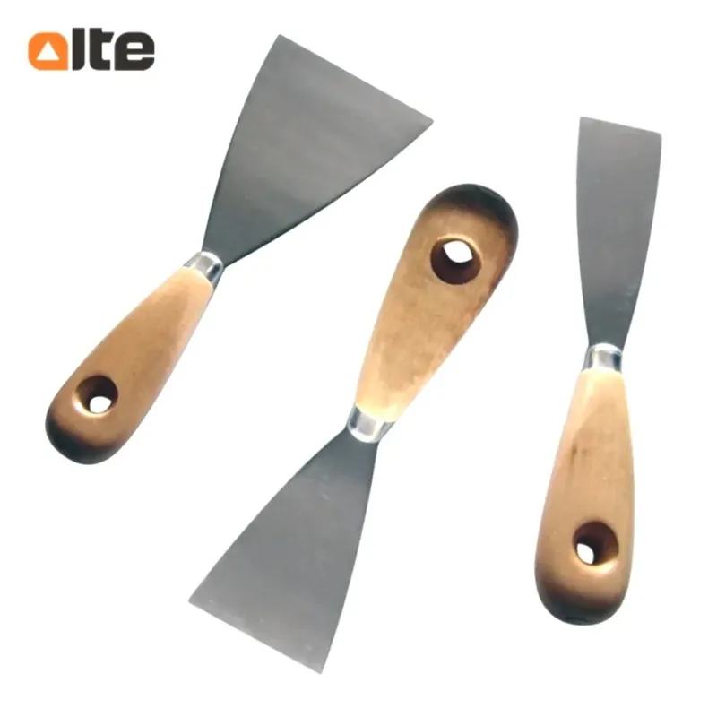 Gecertificeerd SPATOLE IN ACCIAIO FLESSIBILE CON MANICO IN LEGNO
