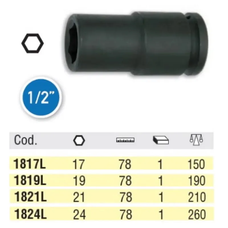 Goedkoop BUSSOLA OMMA LUNGA NERA ATTACCO 1/2" (IMPACT)