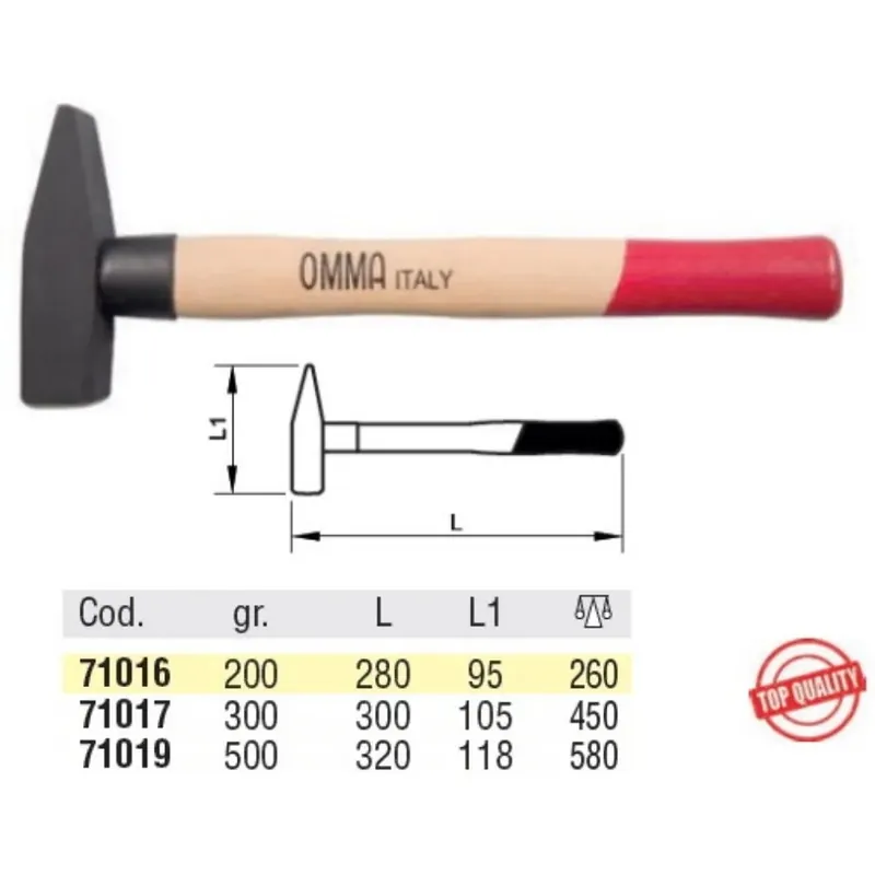 MARTELLI OMMA DA BANCO CON MANICO IN LEGNO Express Levering