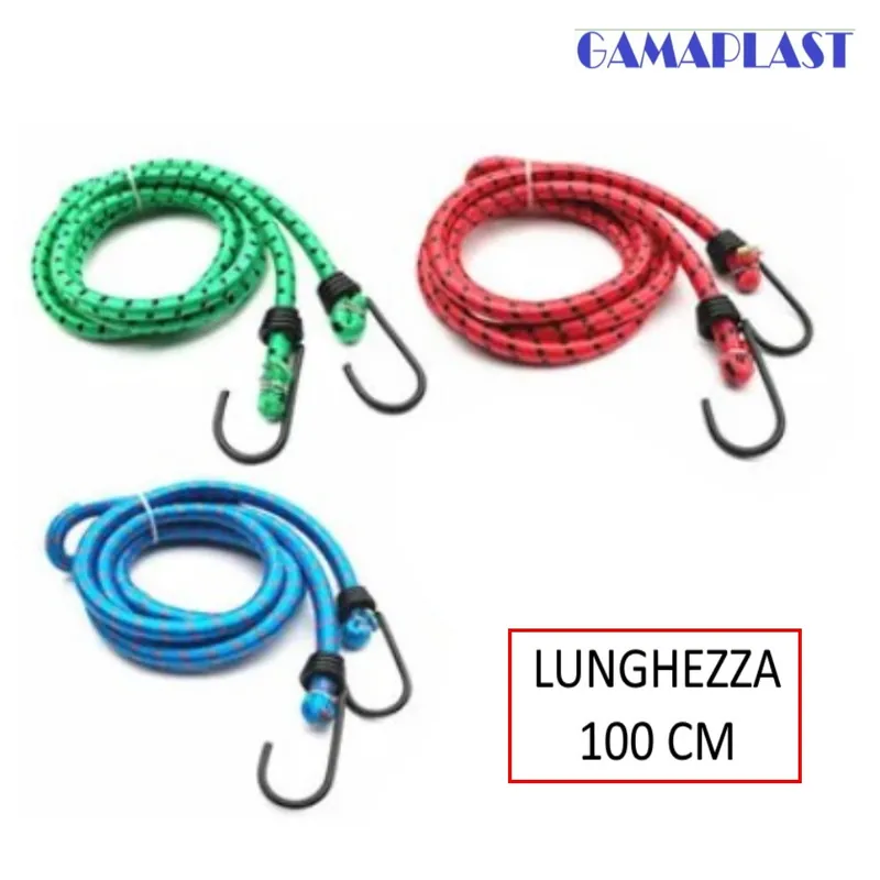 Aanbieding CINGHIA ELASTICA 100 CM CON GANCI IN METALLO