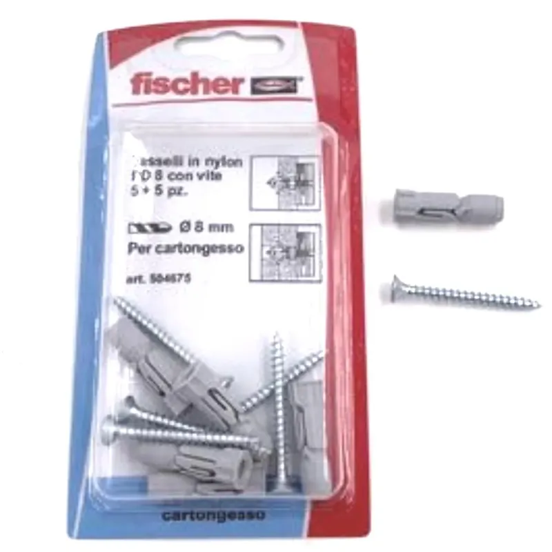 BLISTER DI 5 TASSELLI FISCHER PD 8 SK CON VITE Beperkte Voorraad
