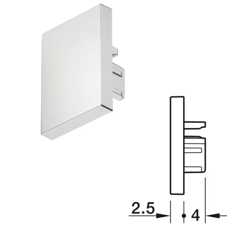 TAPPO TERMINALE PER PROFILO LED HAFELE LOOX5 2103 COLORE ARGENTO 833.95.780 Populair
