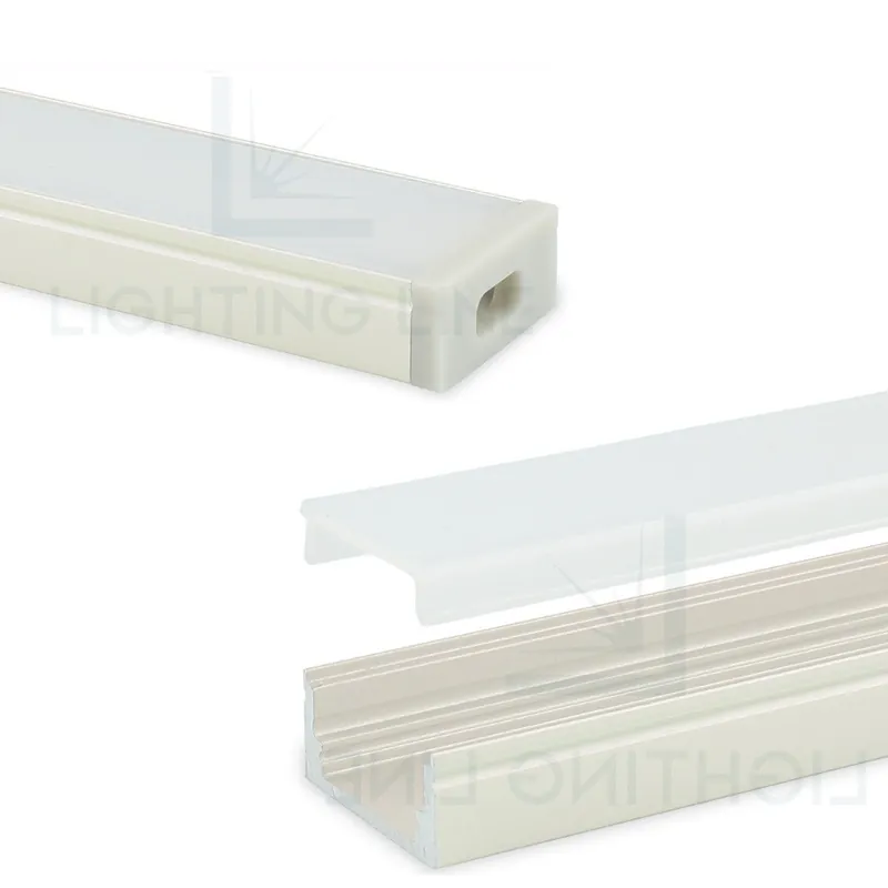 Laatste Kans PROFILO PER LED RETTANGOLARE VERNICIATO BIANCO CON COPERTURA OPACA BARRA 3,0 MT