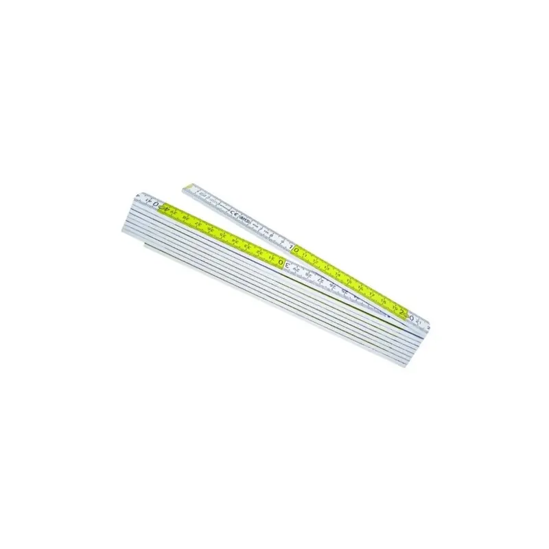 DOPPIOMETRO METRICA IN LEGNO BIANCO/GIALLO FORTE SPESSORE Fabrieksprijs