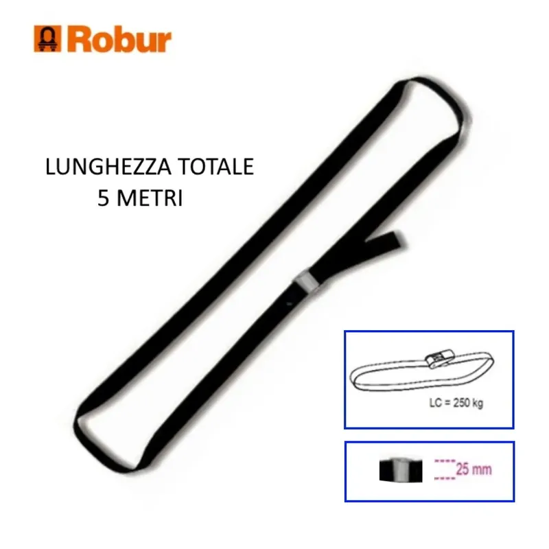 CINGHIA IN POLIPROPILENE NERA CON FIBBIA SERRAGGIO MT.5.0 Shop Nu