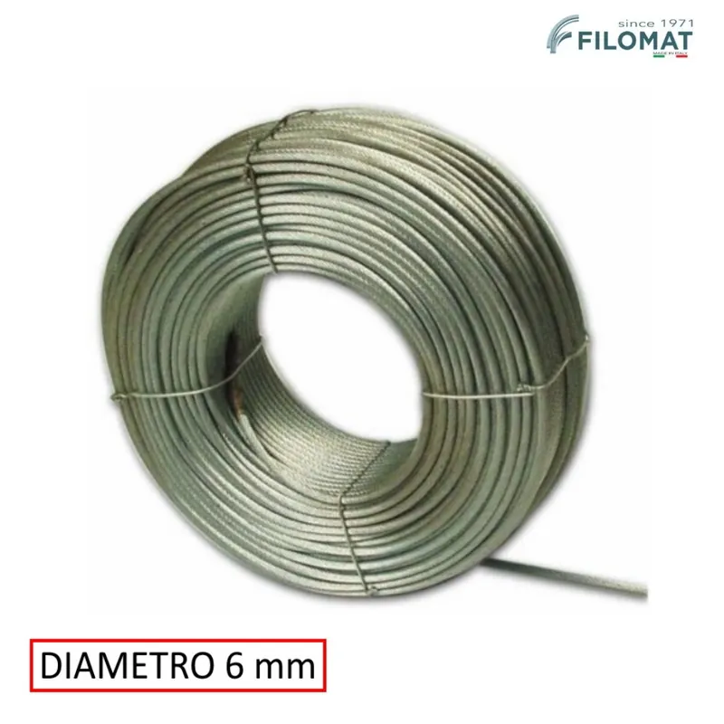 Nu Kopen FUNE ACCIAIO PER TESATE 19 FILI DIAM. 6 MM X 100 MT