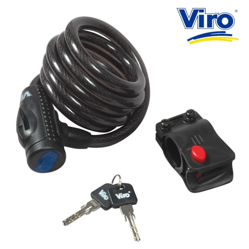 LUCCHETTO BICI "CAYMAN " CAVO SPIRALATO DIAM 12 MM E CHIAVE DI SICUREZZA -PROMO- Meest Verkocht