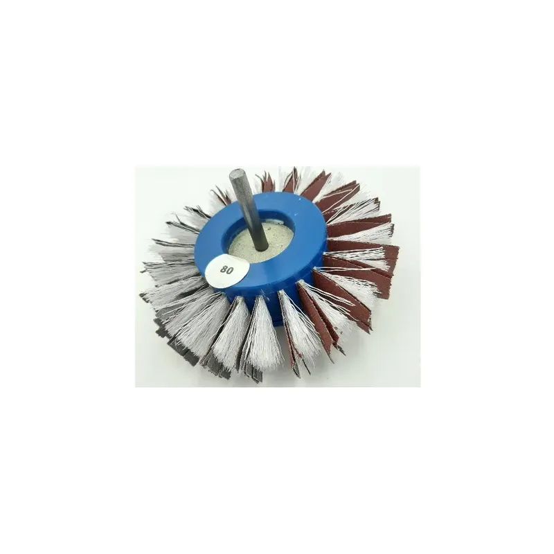 SPAZZOLA SETOLE+ABRASIVO D.150X25 GR.80 Gambo 8 mm Premium