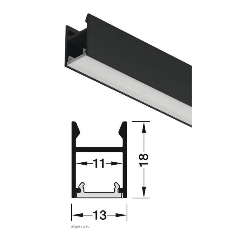 PROFILO 2103 HAFELE LOOX5 MT. DA APPLICARE PER LED IN ALLUMINIO FINITURA NERO 833.95.737 Rechtstreeks Van De Fabrikant