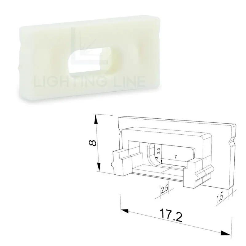 Lage Prijs TAPPO BIANCO PER PROFILO LED RETTANGOLARE CON FORO PASSACAVO LEDPOINT