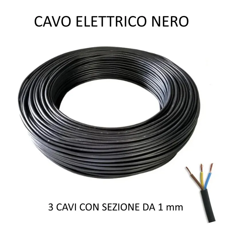 Lage Prijs CAVO ELETTRICO NERO 3 X 1.0