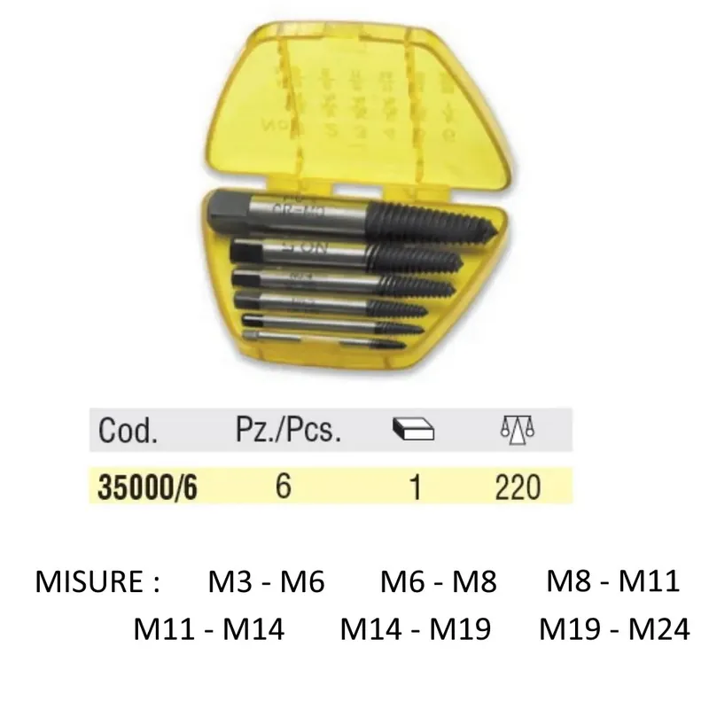 SERIE ESTRATTORI OMMA CONICI ( 6 PZ ) Seizoensaanbieding
