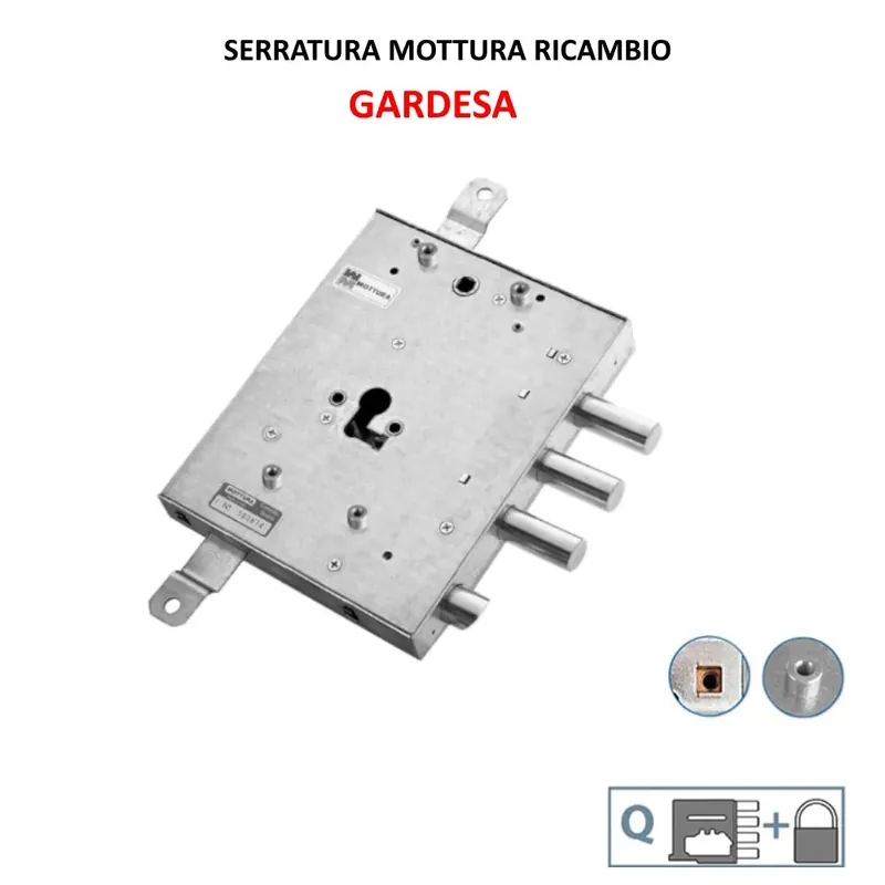 SERRATURA MOTTURA RICAMBIO "GARDESA" SINISTRA CIL.EUR. DOPPIO ATTACCO 898571GDUQ Bestel Nu