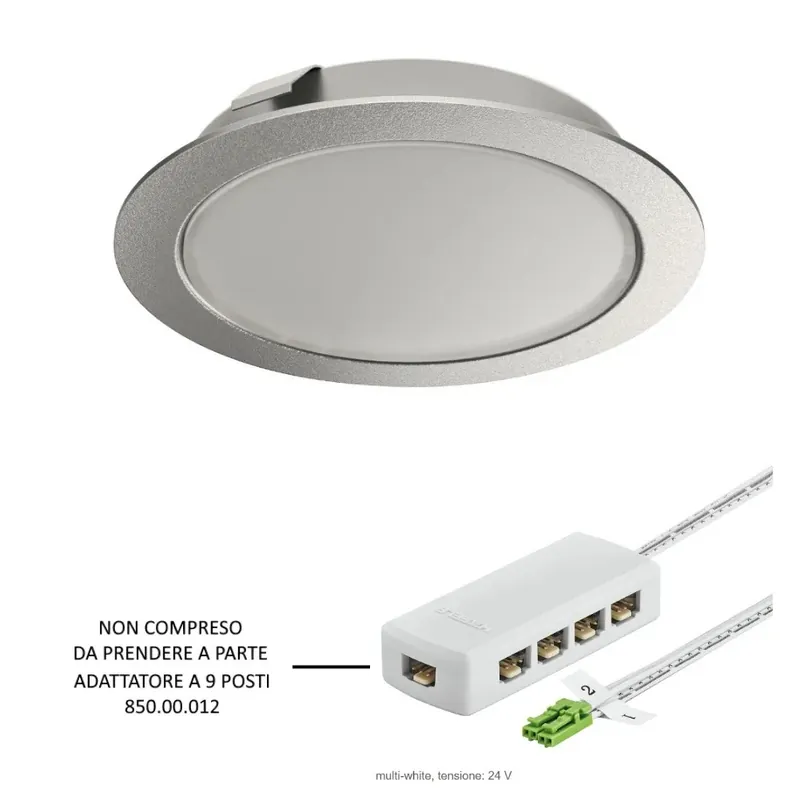 Koop Online FARETTO MULTIWHITE DA INCASSO/APPLICARE FORO 55mm 24V ARGENTO HAFELE LOOX LED 3039