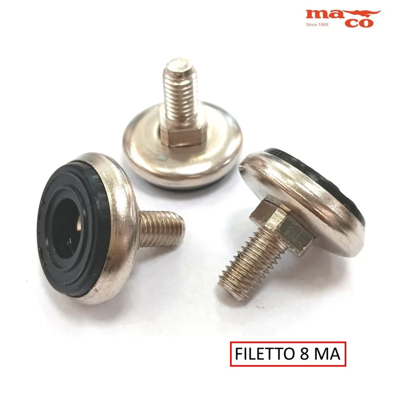 Laatste Versie PIEDINO REGOLABILE DIAM. 30 FILETTO 8 MA CROMATO