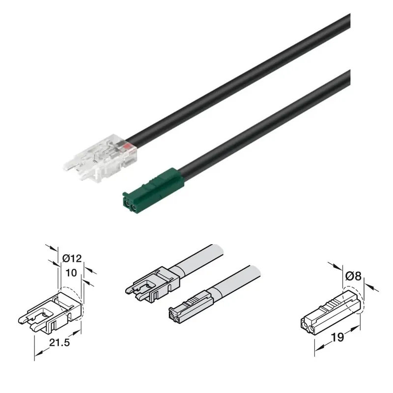 CAVO DI ALIMENTAZIONE HAFELE LOOX5 PER STRISCIE LED 24V MONOCROMATICHE DA 8 MM. 833.95.706 Hoge Kwaliteit