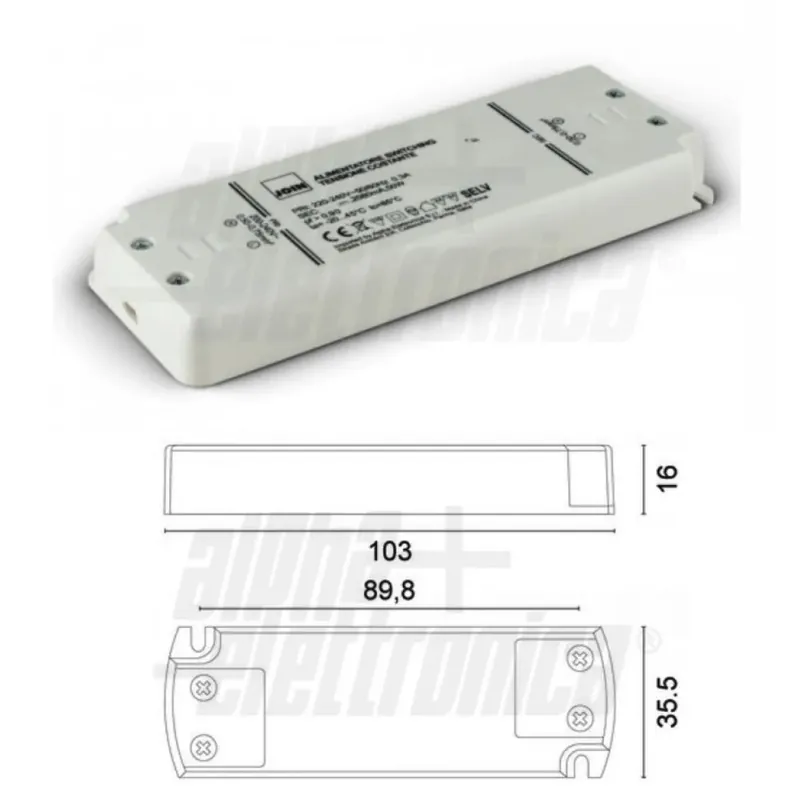 ALIMENTATORE TERMOPLASTICO SLIM 20 WATT 24 V Beperkte Voorraad