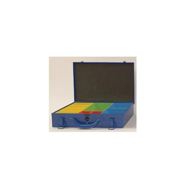 Direct Verzonden VALIGIA PORTAMINUTERIA IN LAMIERA CON 9 VASCHETTE MM.330X226X68