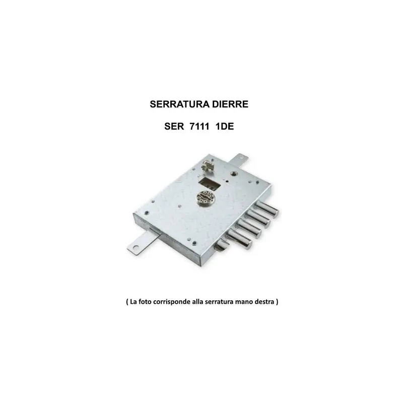 SERRATURA DIERRE 7111 ENTRATA 70 mm DESTRA 4 CATENACCI + 1/2 GIRO Gecertificeerd