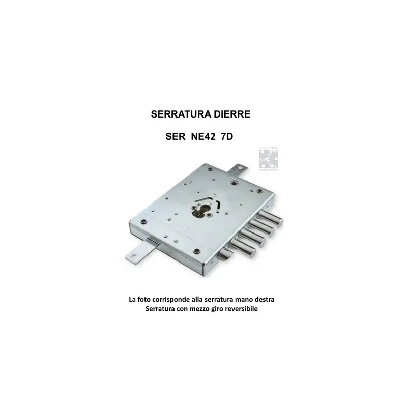 SERRATURA DIERRE ART. SER NE42 7 D ENTRATA 70 AMBIDESTRA 3 CATENACCI + 1/2 GIRO Bestseller