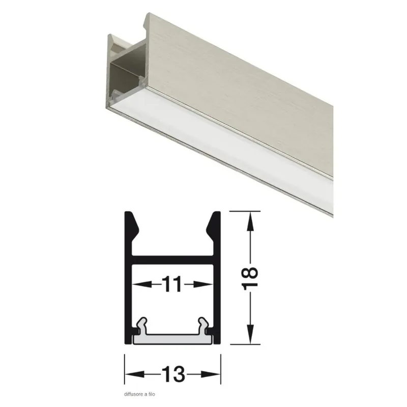 Finale Uitverkoop PROFILO 2103 HAFELE LOOX5 MT. DA APPLICARE PER LED IN ALLUMINIO FINITURA INOX SPAZZOLATO 833.95.764