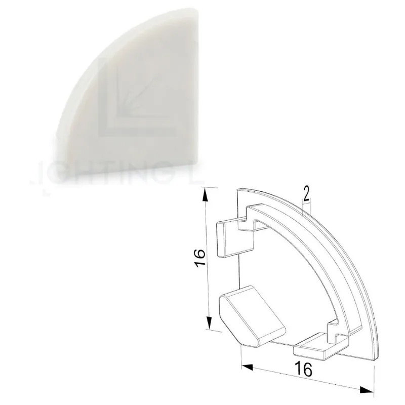 TAPPO PER PROFILO LED ANGOLARE VUOTO SENZA FORO PASSACAVO LEDPOINT Aanbieding