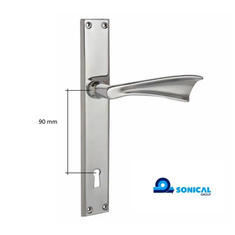 MANIGLIA ZIRAL FARFALLA SU PLACCA QUADRO 8 MM DISTANZA 90 MM CROMO Gecertificeerd