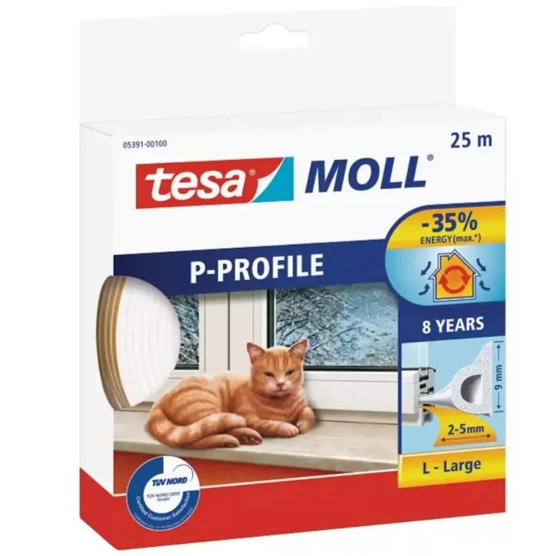 PARAFREDDO TESA PROFILO "P" MT.25 BIANCO -PROMO- Bestseller