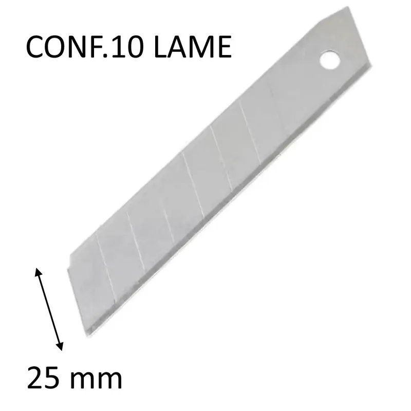 Voordeelprijs CONFEZIONE 10 LAME A SPEZZARE PER CUTTER MM 25