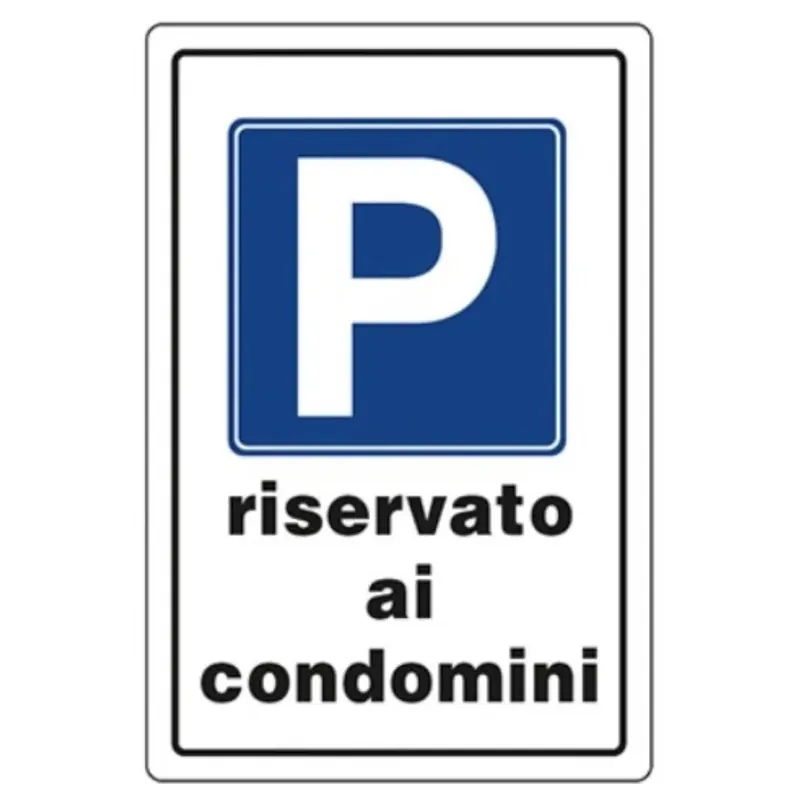 Favoriet CARTELLO " PARCHEGGIO RISERVATO CONDOMINI " IN PVC CM 30 X 20