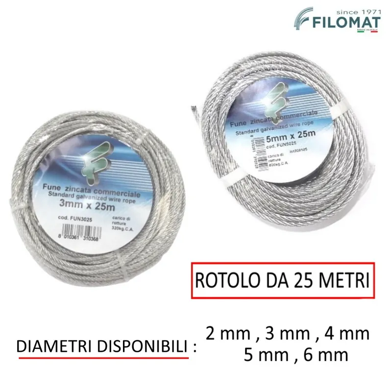 Op = Op FUNE ZINCATA 72 FILI IN ROTOLO DA 25 MT
