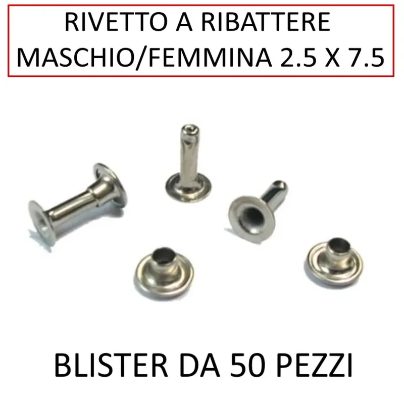 RIVETTO RIBATTERE MASCHIO FEMMINA 2.5 X 7.5 (CONF.50 PZ) Koop Online