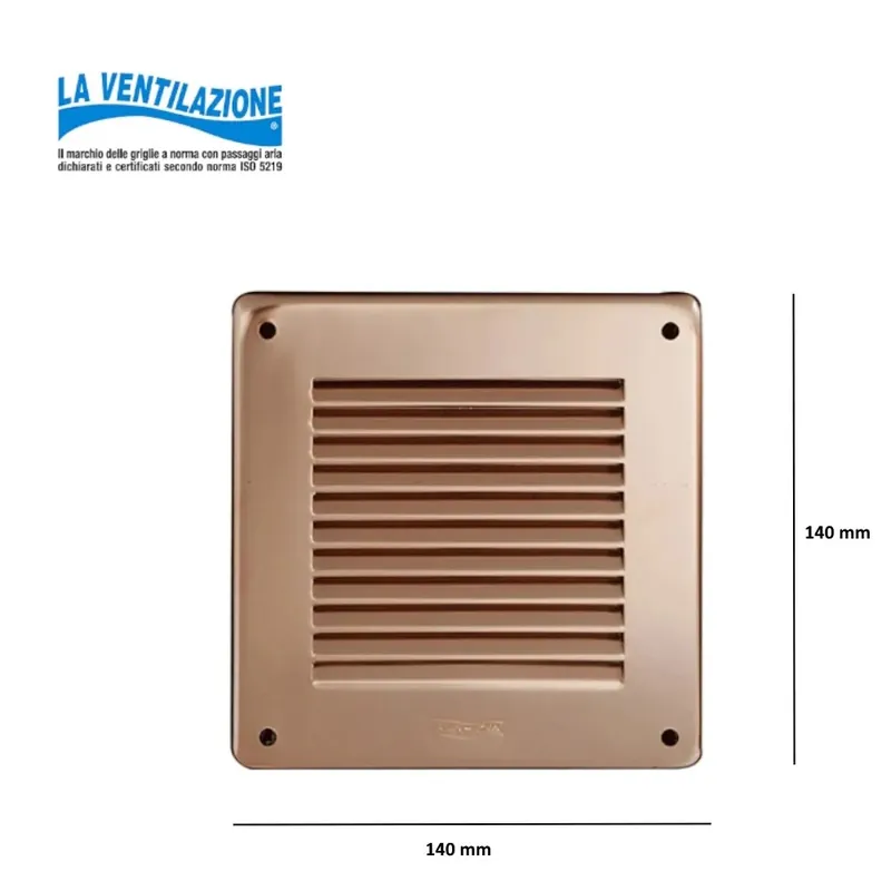 GRIGLIA AEREAZIONE IN RAME QUADRA 140X140 MM DA TASSELLATE Gratis Retour