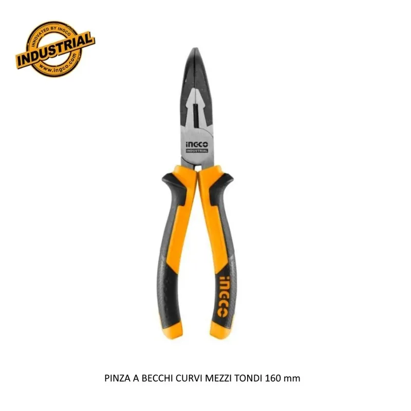 PINZA BECCHI MEZZI TONDI CURVI ISOLATA MM.160 INGCO - PROMO - Gereduceerde Prijs