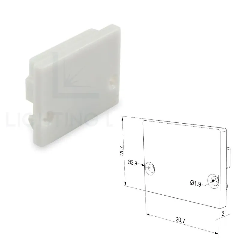 Betaalbaar TAPPO GRIGIO PER PROFILO LED RETTANGOLARE 21x16 mm LEDPOINT