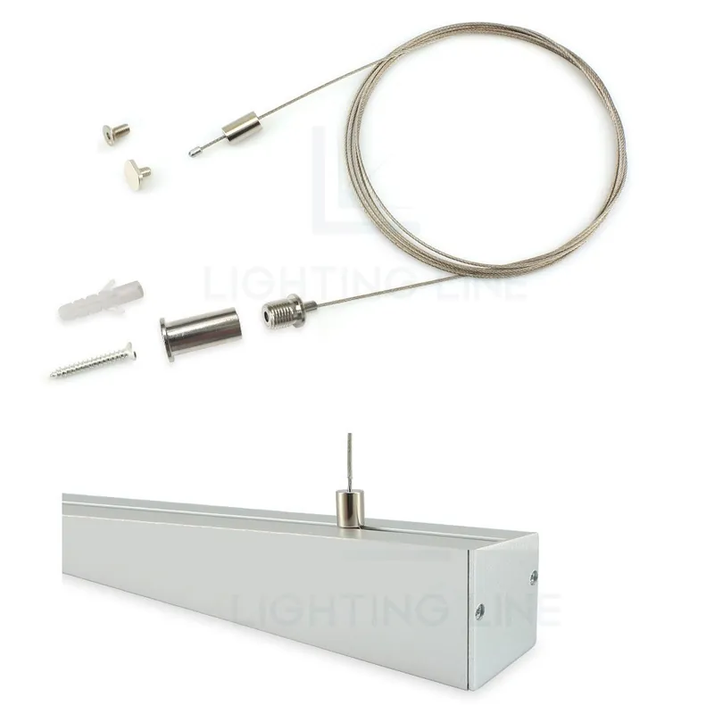 KIT SOSPENSIONE CON CAVO DA 2 MT. PER PROFILO PER LED RETTANGOLARE 21X16 LEDPOINT Betaalbaar