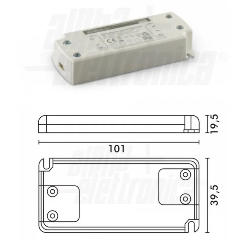 ALIMENTATORE TERMOPLASTICO SLIM 15 WATT 12 V Gecertificeerd