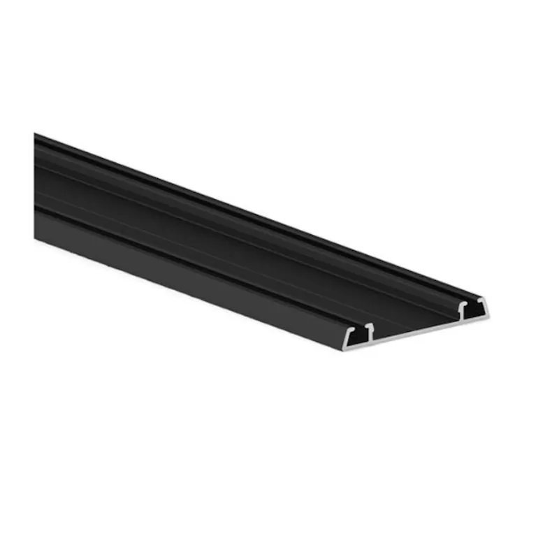BINARIO INFERIORE A CANALE 48mm PER PLACARD74 LUNGHEZZA 3,90mt NERO SENZA PROFILO TAPPO Laatste Kans